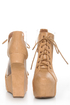Privileged Jovana Tan Cutout Lace-Up Heelless Platforms