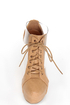 Privileged Jovana Tan Cutout Lace-Up Heelless Platforms