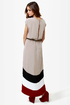 Perfect Pitch Taupe High-Low Wrap Dress