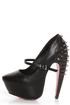 Privileged Elly Black Spiked and Sparkly Platform Heels