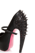 Privileged Elly Black Spiked and Sparkly Platform Heels