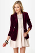 Party in the Break Room Burgundy Velvet Blazer