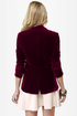 Party in the Break Room Burgundy Velvet Blazer