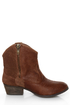 Very Volatile Zambra Brown Rose Embossed Ankle Boots