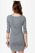 Shipshape Grey and Black Striped Dress