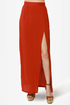 She\\\\\\\'s Got Legs Rust Orange Maxi Skirt
