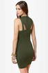 Peek of Destiny Cutout Olive Green Dress