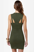 Peek of Destiny Cutout Olive Green Dress