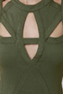 Peek of Destiny Cutout Olive Green Dress