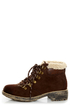 Rocket Dog Timber Chocolate Brown Faux Fur-Trimmed Hiking Boots