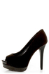 My Delicious Rigby Black Peep Toe Platform Pumps