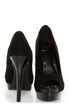 My Delicious Rigby Black Peep Toe Platform Pumps