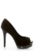 My Delicious Rigby Black Peep Toe Platform Pumps