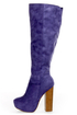 Ardiente Sole Freedom Plum Purple Platform Knee High Boots
