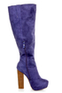 Ardiente Sole Freedom Plum Purple Platform Knee High Boots