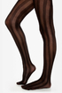 Tabbisocks Reciting Lines Striped Black Tights