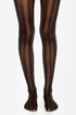 Tabbisocks Reciting Lines Striped Black Tights