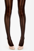Tabbisocks Reciting Lines Striped Black Tights