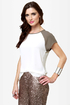 It Had to Be Two Taupe and Ivory Top