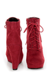 Promise Magnum Wine Red Lace-Up Wedge Booties