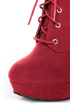 Promise Magnum Wine Red Lace-Up Wedge Booties