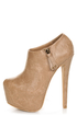 Shoe Republic LA Altitude Nude Super Platform Booties