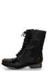 Madden Girl Gewelz Black Studded Lace-Up Combat Boots