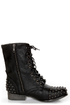 Madden Girl Gewelz Black Studded Lace-Up Combat Boots