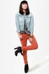 Quiksilver Woodstock Rust Red Corduroy Skinny Pants