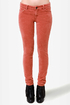 Quiksilver Woodstock Rust Red Corduroy Skinny Pants