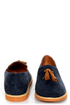 Lisa 02 Navy & Cognac Tassel Smoking Slipper Flats