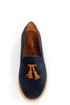 Lisa 02 Navy & Cognac Tassel Smoking Slipper Flats