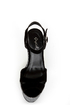Qupid Kunis 09 Black Velvet and Silver Sparkles Platform Wedges