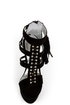 Mona Mia Katia Black Studded Tassel Platform Heels