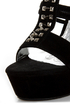 Mona Mia Katia Black Studded Tassel Platform Heels
