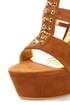 Mona Mia Katia Tan Studded Tassel Platform Heels