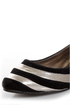 Dollhouse Amuse Black and Silver Striped Pointed Flats