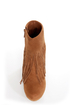 Dollhouse Sheena Chestnut Fringe Wedge Booties