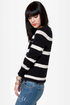 Volcom Lefty Loosey Black Striped Sweater