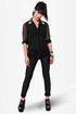 Bead Colony Beaded Black Button-Up Top