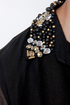 Bead Colony Beaded Black Button-Up Top