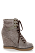 Report Nadja Grey Studded Lace-Up Wedge Sneakers