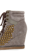 Report Nadja Grey Studded Lace-Up Wedge Sneakers