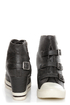 R2 Ardsley Grey Buckled Wedge Sneakers