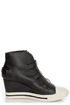 R2 Ardsley Grey Buckled Wedge Sneakers