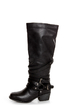 Pink & Pepper Fab Black Belted Motorcycle Boots