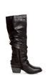 Pink & Pepper Fab Black Belted Motorcycle Boots