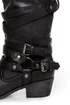 Pink & Pepper Fab Black Belted Motorcycle Boots