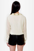 Bead Colony Beaded Cream Button-Up Top