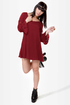 Sleeve It to Me Wine Red Shift Dress